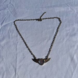 Heart Wing Necklace in Gold